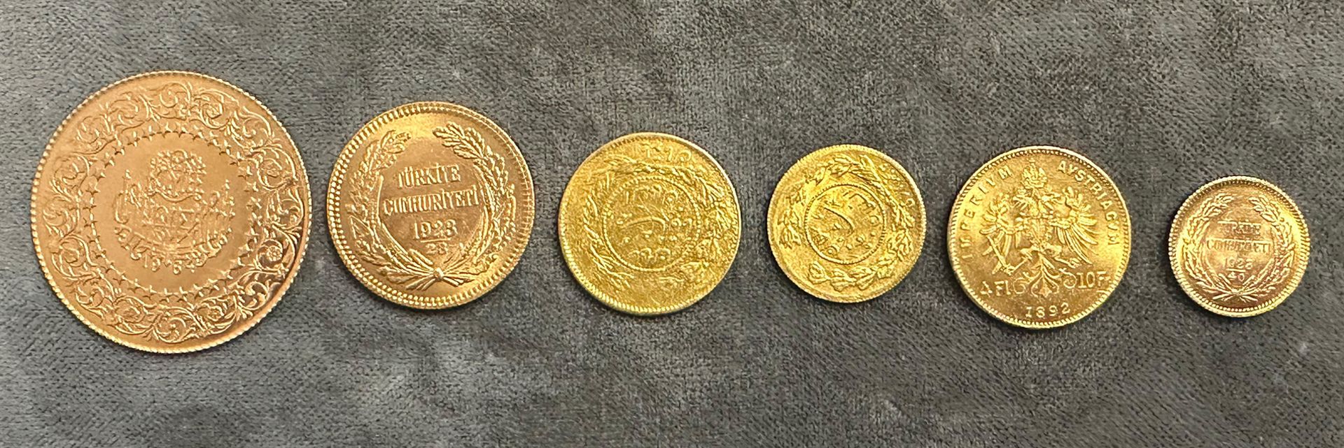 Konvolut Goldmünzen: 1 x 100 Piaster, Gold, Kemal Atatürk, D 30 mm, 7 g; 1 x 100 Kurush / Piaster, - Image 3 of 7