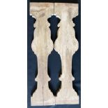 Paar Pilaster aus Holz, Altersspuren, 80 x 18,5 x 2 cm; Pair of wooden pilasters, traces of age