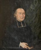 Unbekannter Künstler, 18. Jh., Portrait eines Geistlichen, fränkisches Amtsstubenportrait, Öl/Lwd,