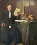 Henri-Georges Bréard (1873-1939), Lesender Geistlicher an einem Tisch mit Büchern und Dokumenten