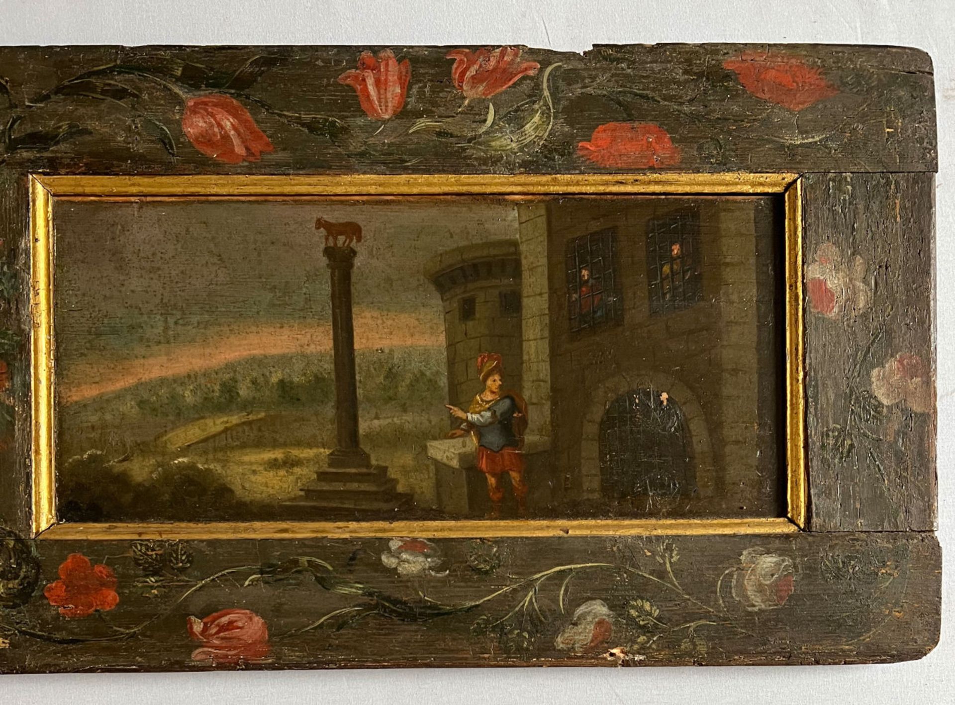 Italien, 2 christliche Szenen, Öl/Holz, wohl ehemalige Tür, teils ausgebrochen, Altersspuren, 165 - Image 6 of 6