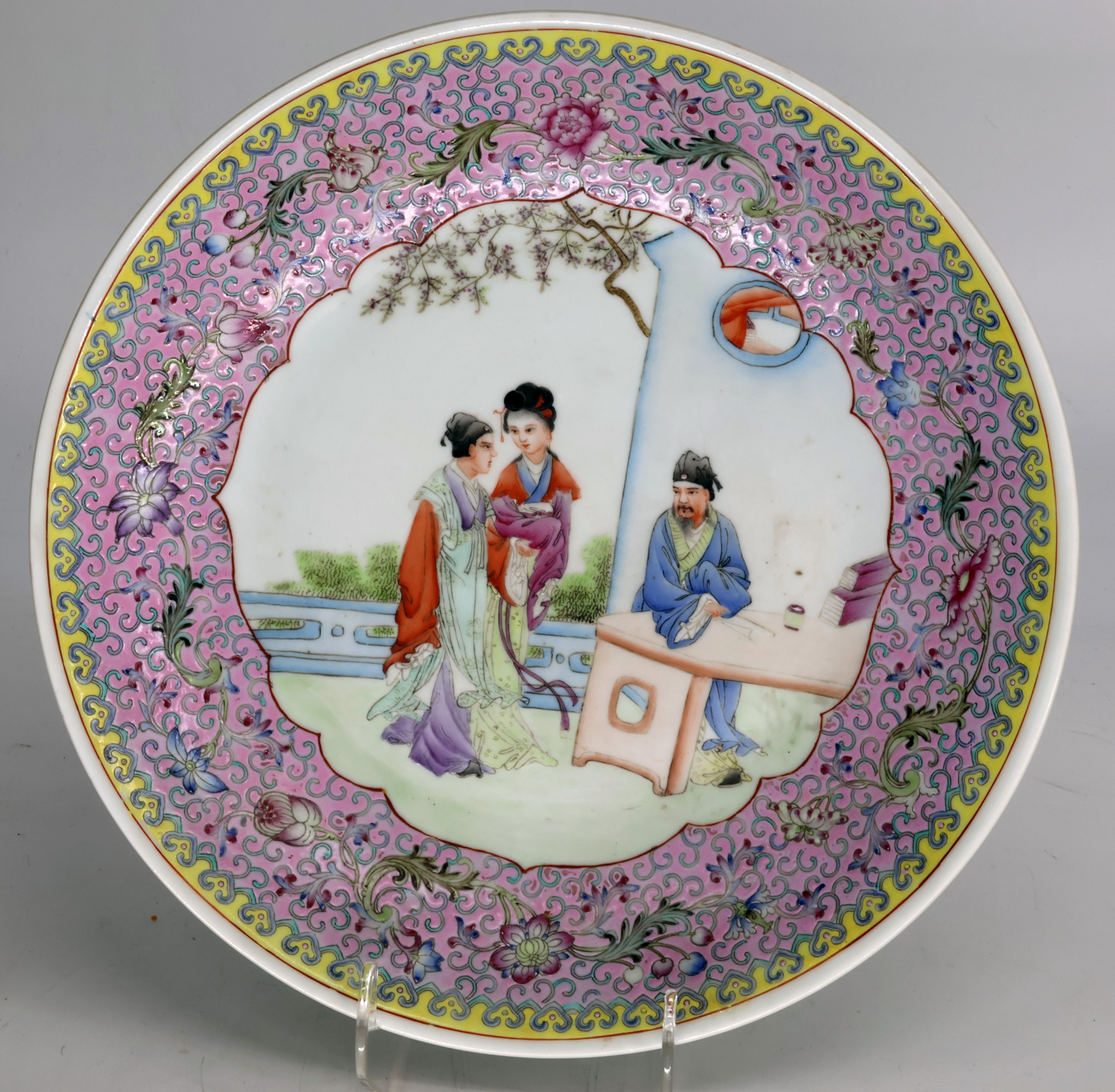 China, Kumme, Kang Hsi, grüne Familie, Porzellan mit Blaudekor und Gold sowie Kartuschen mit - Image 6 of 12