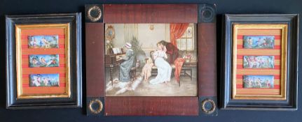 Konvolut Porzellanbilder: Porzellanmaler Wagner (um 1900), Obermaler bei Julius Greiner & Sohn, "