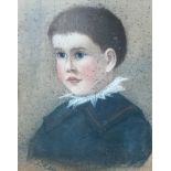 Unbekannter Maler, Jungenportrait, Bildnis eines Jungen in Dreiviertelansicht mit dunkelbraunen