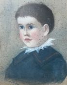 Unbekannter Maler, Jungenportrait, Bildnis eines Jungen in Dreiviertelansicht mit dunkelbraunen