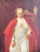 Unbekannter Künstler, Papst Piux XI, Pont. Max./ Anno Santo / MCMXXV (1925), Öl/Lwd, Altersspuren,