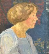 MATHILDE KLIEFERT-GIESSEN (1887 in Pries bei Kiel - 1978 in Stralsund) Portrait einer Frau im Profil