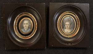 Miniaturen, Johann Adelmann (1743-1821), Stadt- und Polizeiarzt Würzburg, und seine Frau Anna