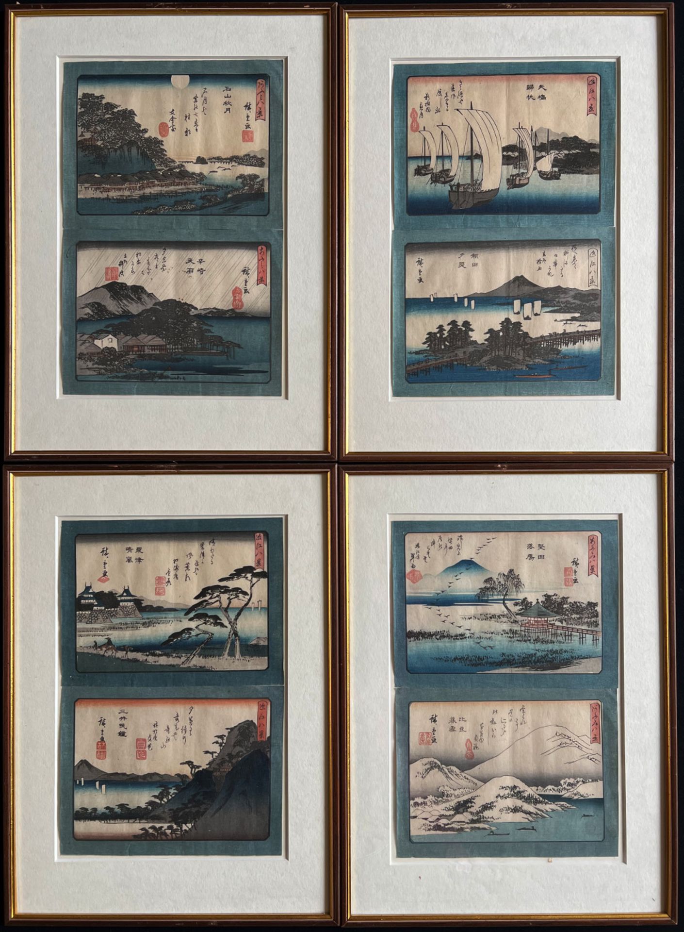 Ando Hiroshige (1797 - 1858), Serie acht Ansichten vom Biwa See: Omi hakkei no uchi. Karasaki (no)