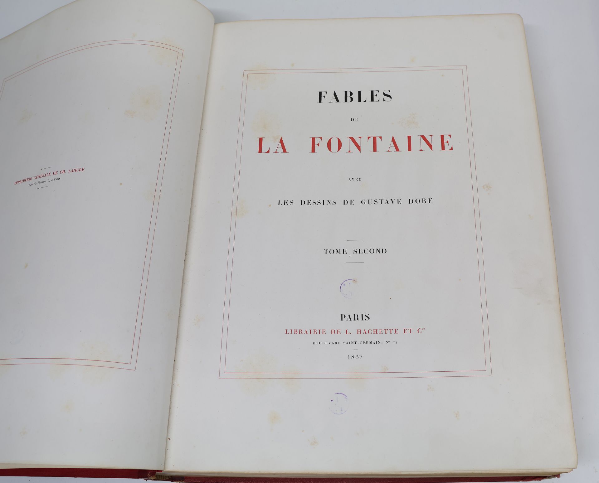 Fables de La Fontaine avec les Dessins de Gustave Doré, Tome 1 + 2, Paris 1867 - Image 8 of 8