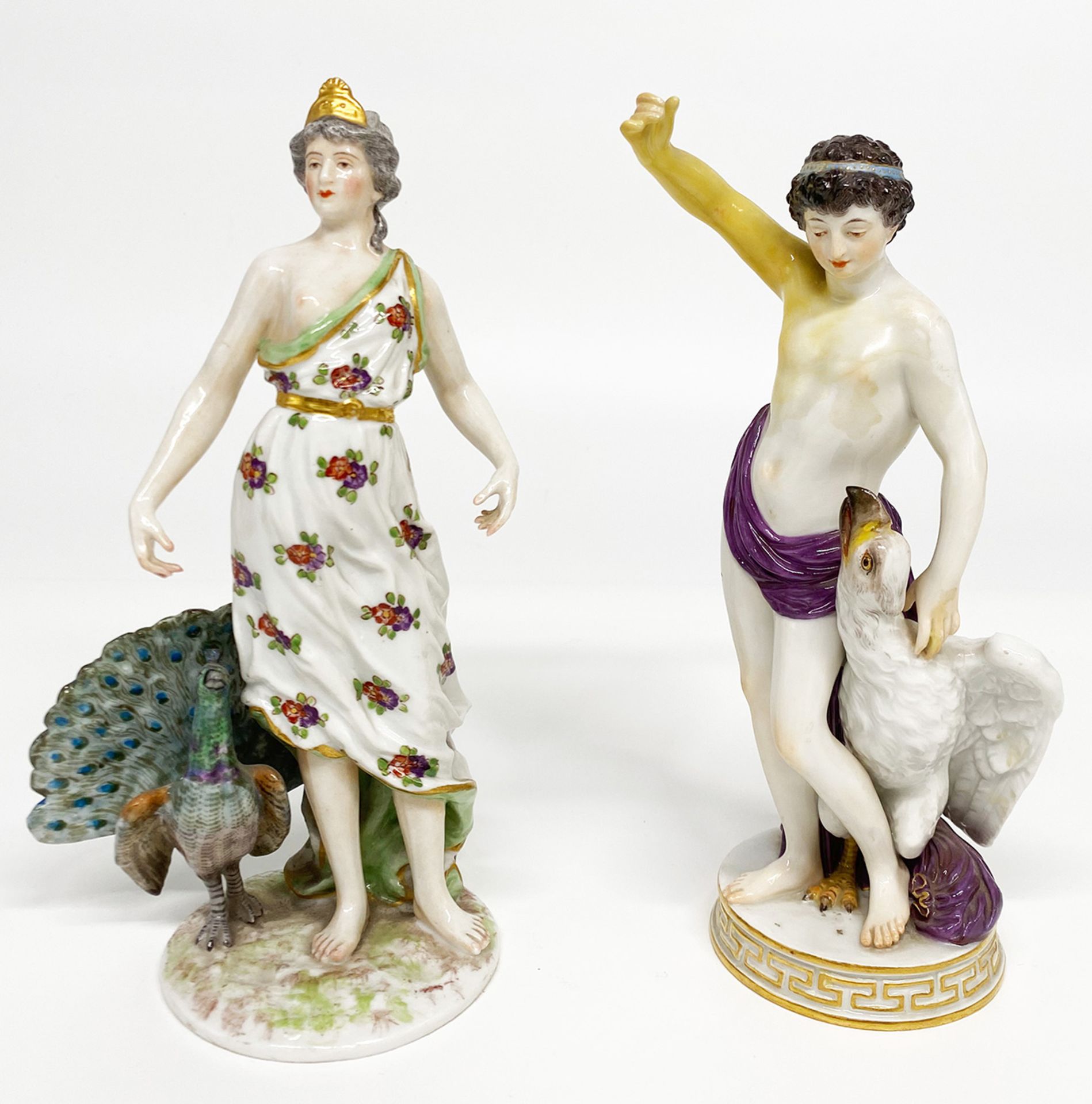 Drei mythologische Porzellanfiguren: Meissen, Raub der Proserpina, polychrom bemalt und - Image 6 of 9