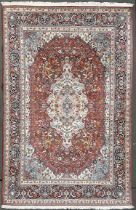 Kaschmir, Indien, Kerman, ca. 502.000 Knoten/m², Flor reine Schurwolle, Farben 13, 398 x 260 cm. /