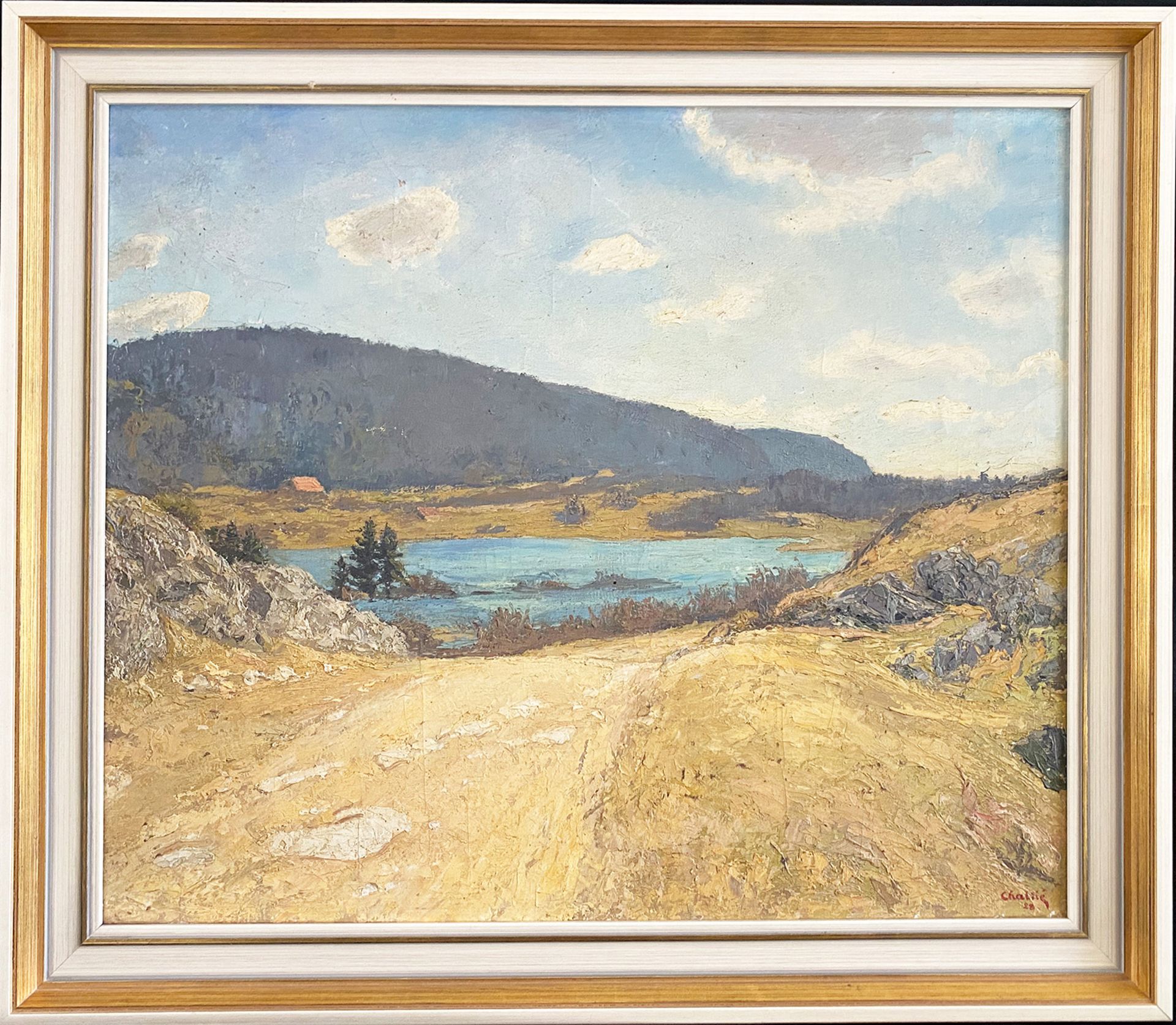 Jean-Laurent BUFFET-CHALLIÉ (1880-1943), Landschaft mit Blick auf einen Weiher, signiert und datiert - Image 2 of 5