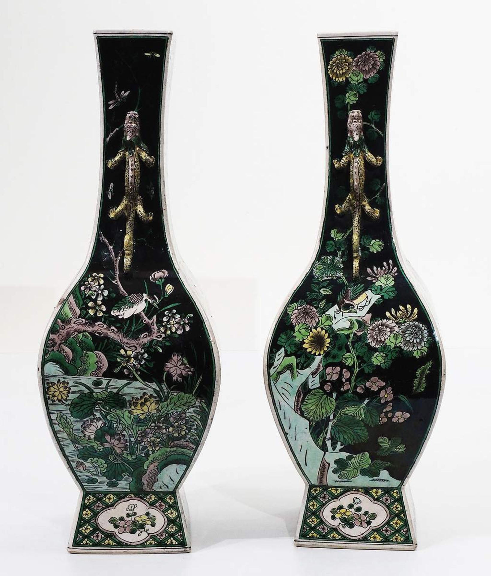 Paar Chinese Familie Rose Noire Vasen. - Bild 4 aus 11