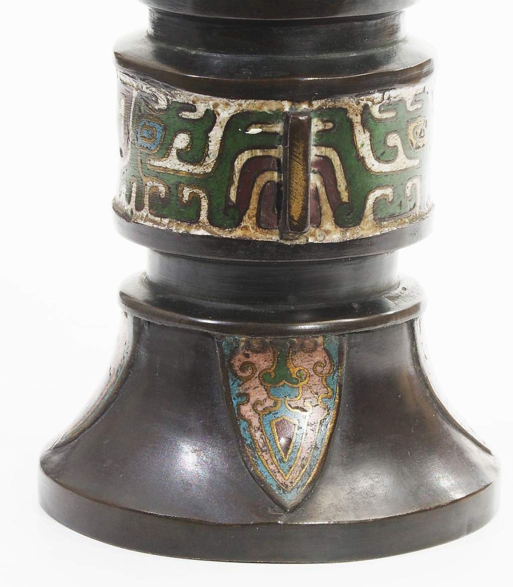 Vase "Gu-förmig" aus Bronze. - Bild 5 aus 8