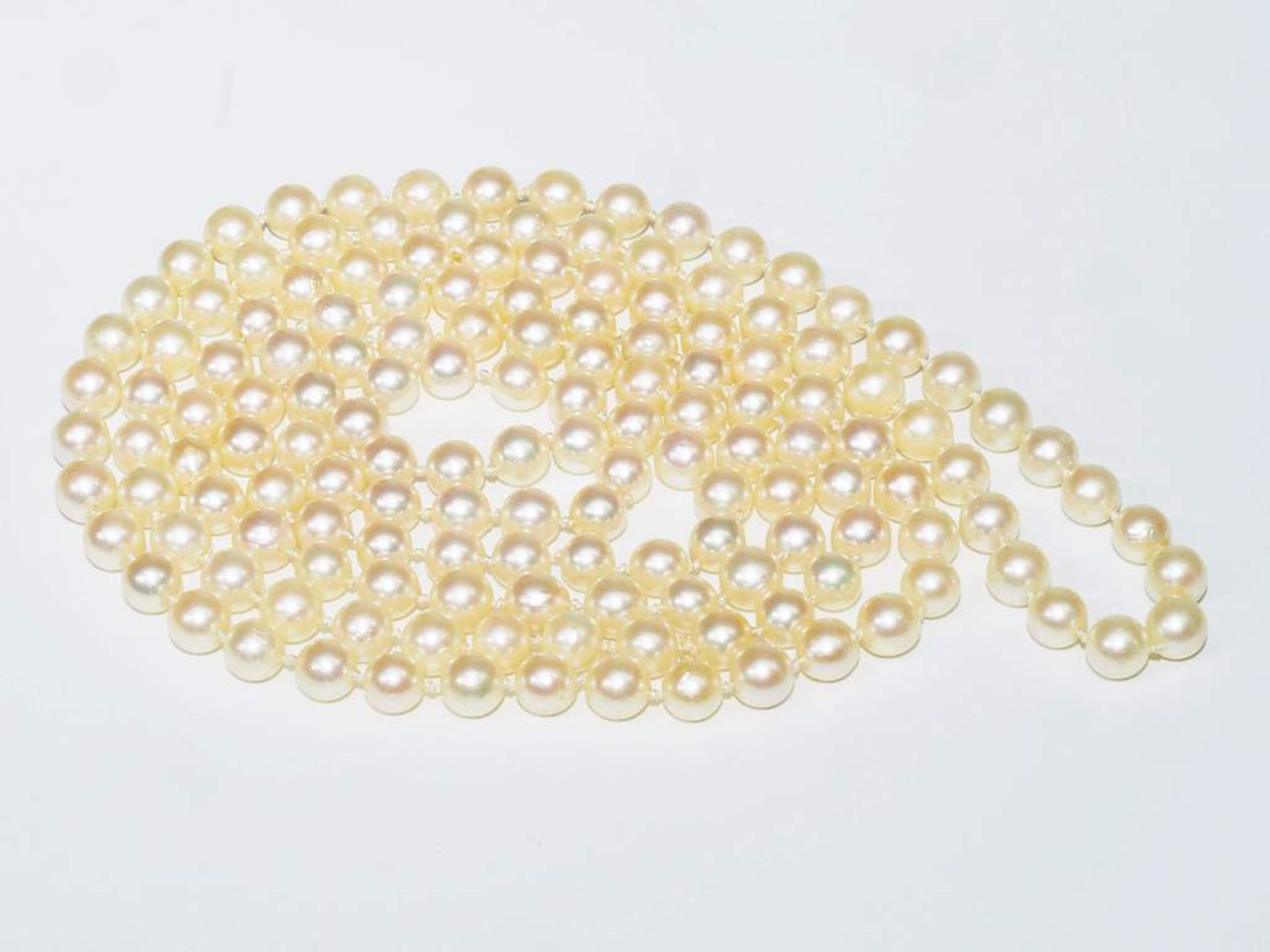 Endlos Akoya-Perlenkette, einzeln verknotet. - Bild 4 aus 4
