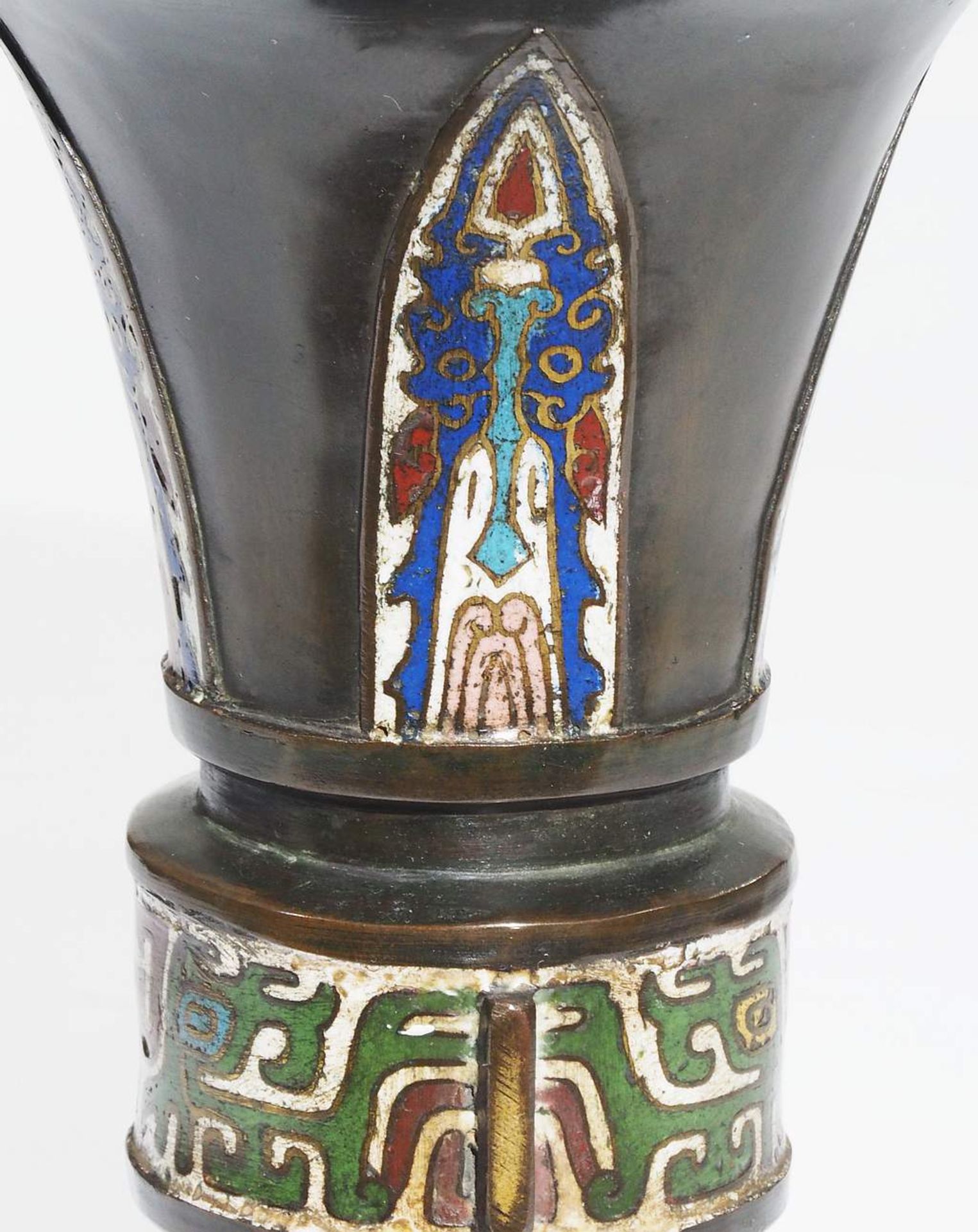 Vase "Gu-förmig" aus Bronze. - Bild 4 aus 8