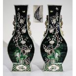 Paar Chinese Familie Rose Noire Vasen.