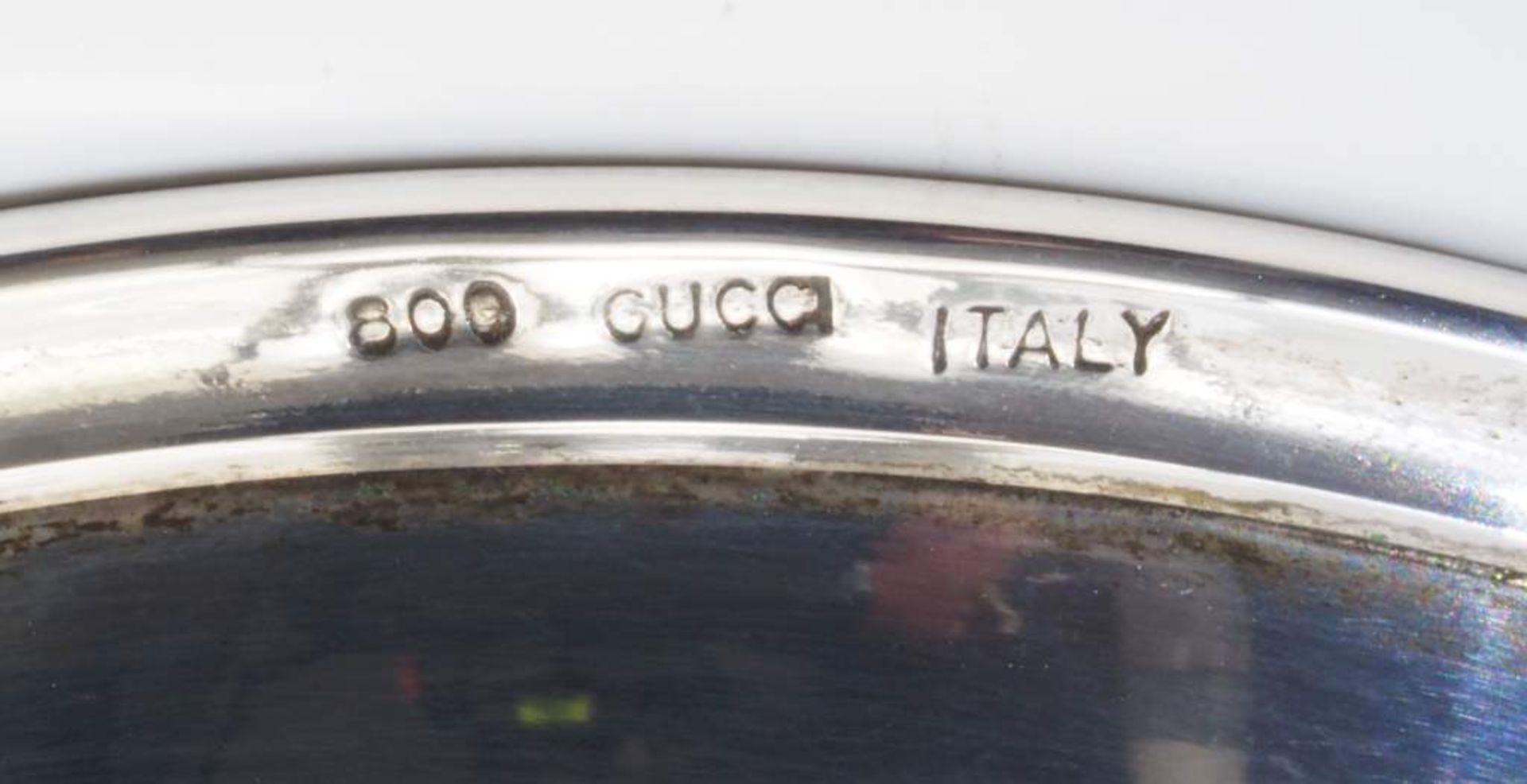 Sturz-/Jagdbecher mit Hirschkopf, bezeichnet "Gucci". punziert 800er Silber - Bild 8 aus 8