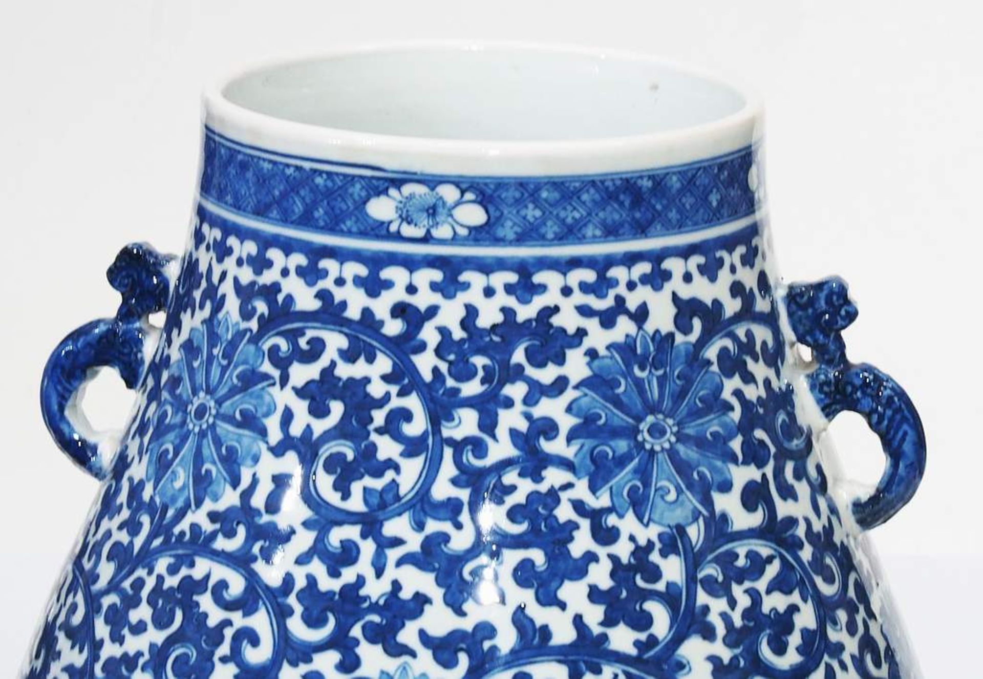 Große Vase, Hu-Form auf zylindrischem Standring, - Bild 5 aus 8