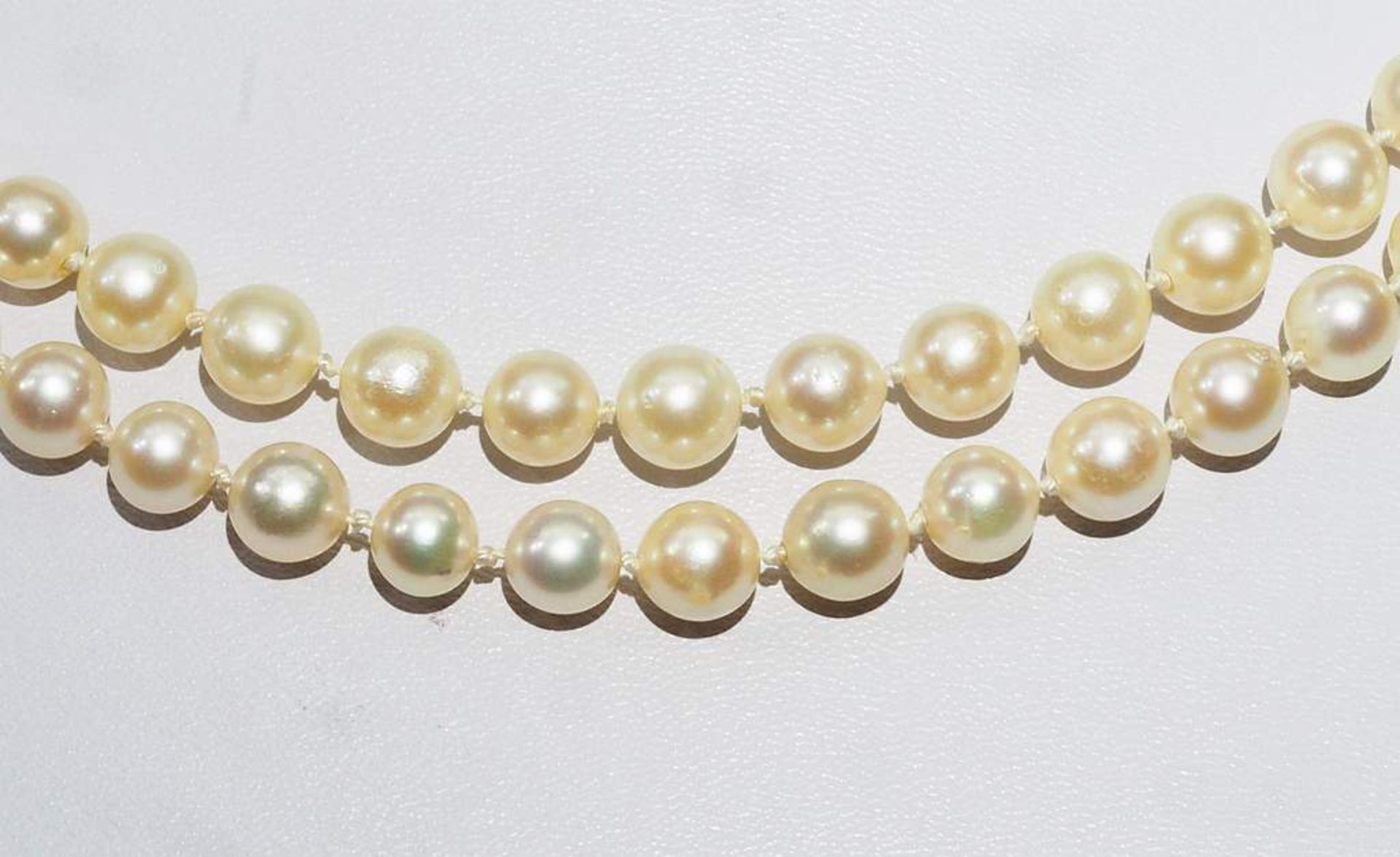 Endlos Akoya-Perlenkette, einzeln verknotet. - Bild 3 aus 4