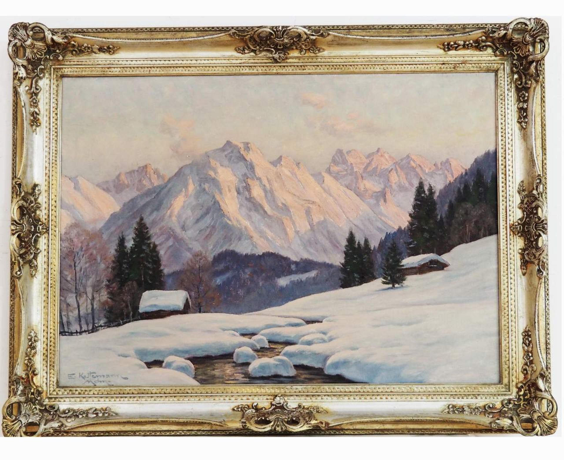 KETTEMANN, Erwin. "Winterabend bei Oberstdorf" - Bild 3 aus 6