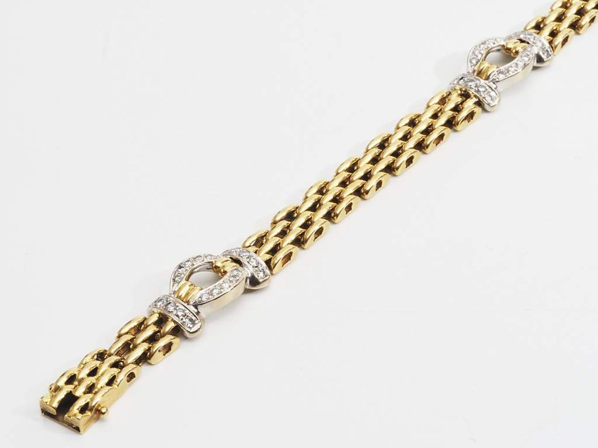 WEMPE Armband, 750er Gelb- und Weißgold mit Brillanten von insgesamt 1,10 ct./if-tw. - Image 5 of 9