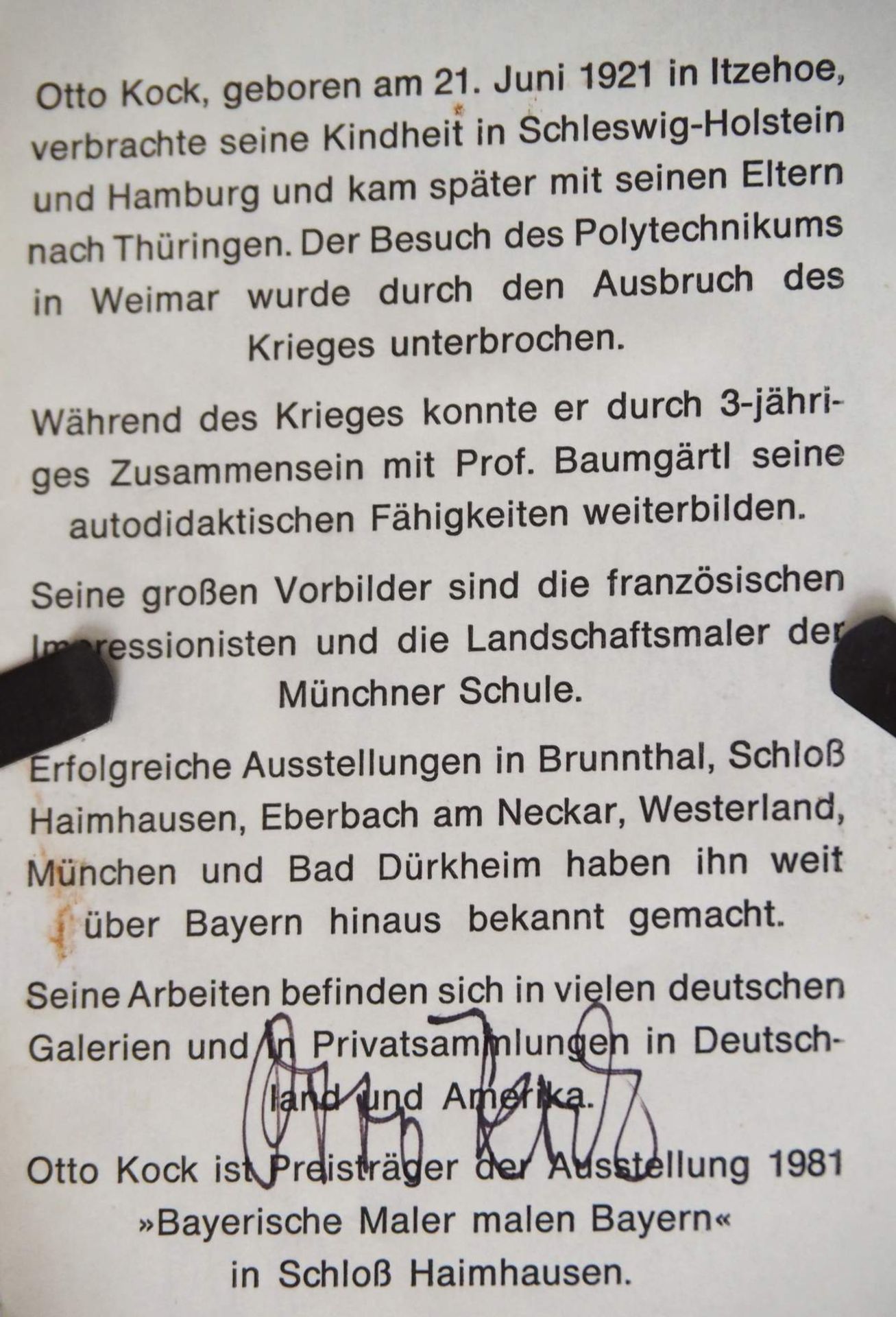 KOCK, Otto. 1921 Itzehoe - 1999 München - Image 5 of 6