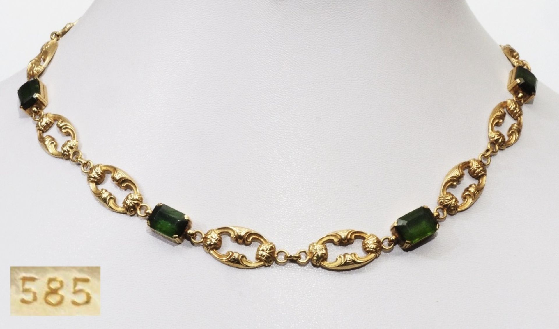 Vintage-Collier mit grünen Turmalinen