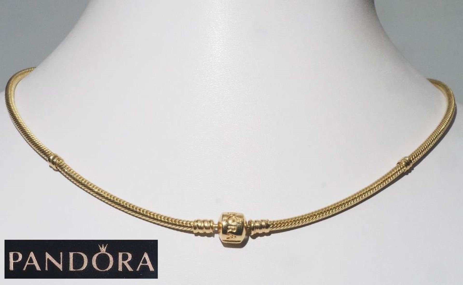 Collier PANDORA, 585er Gelbgold, in Originalbox.