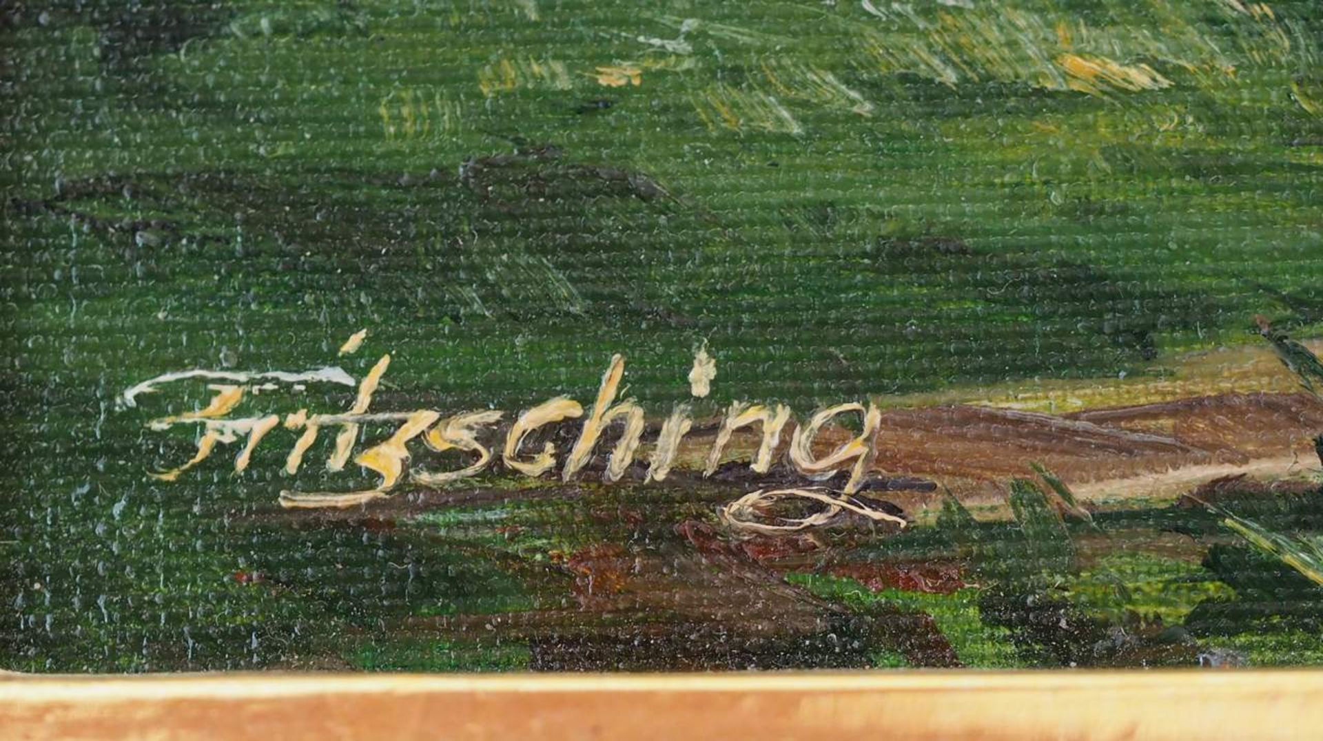 FRITZSCHING, Alfred, geboren 1935 Zorneding bei München. Ländliche Idylle "Federvieh vor Bauerngeh - Bild 5 aus 5