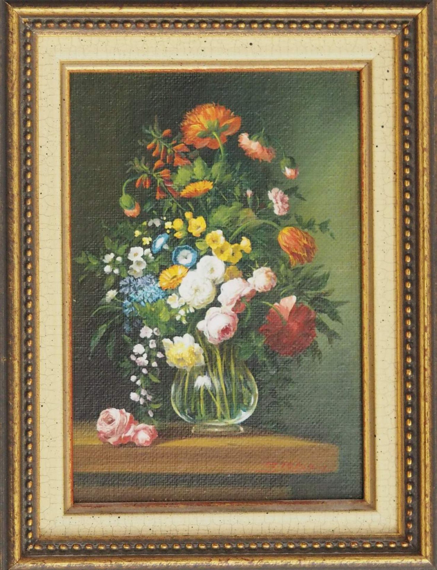 RIZZO, Paolo. Prachtvolles Blumenstilleben in Glasvase. - Bild 2 aus 6