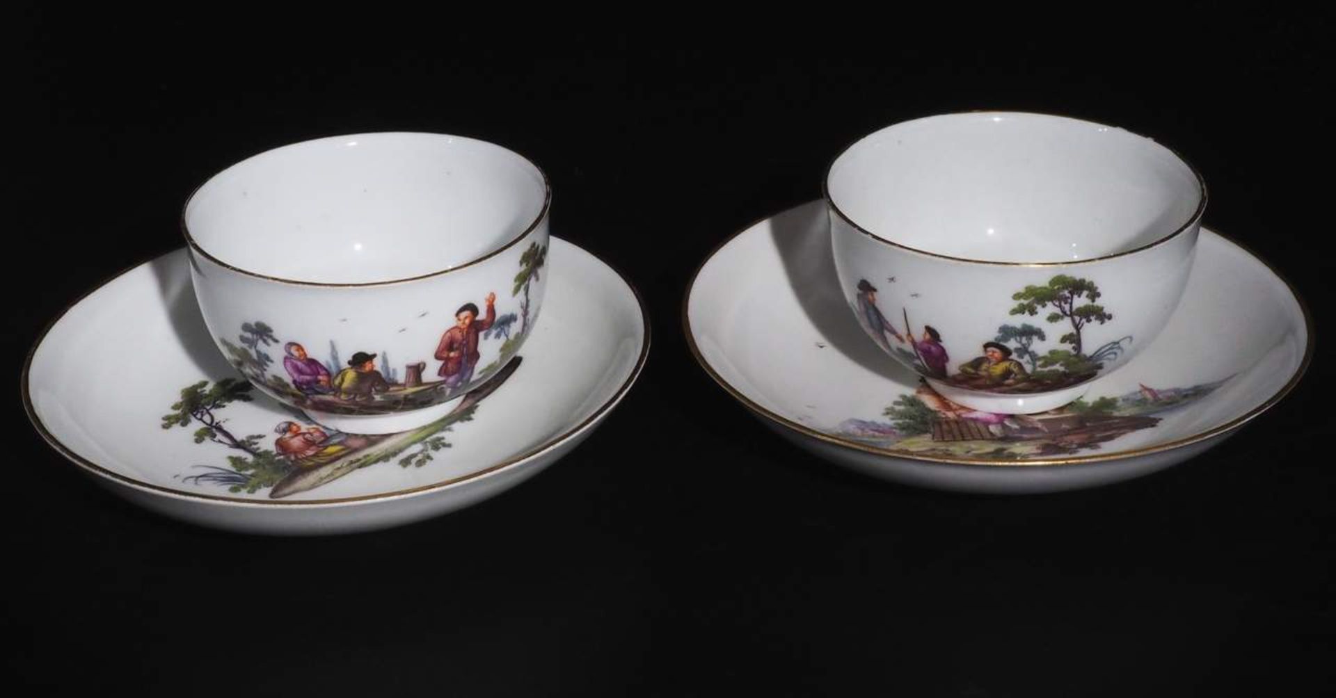 MEISSEN Service, um ca. 1750. "Bauernszenen in Landschaft". - Image 9 of 11