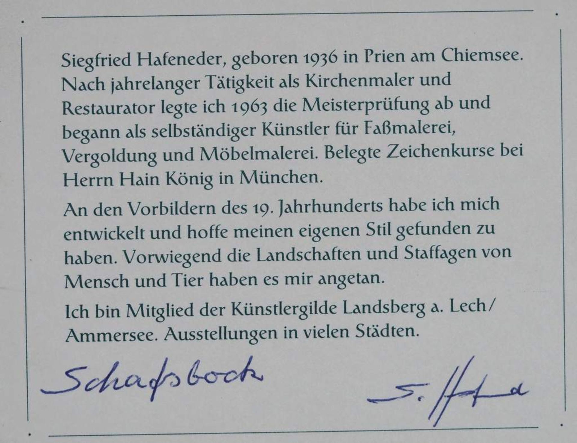 HAFENEDER, Siegfried, 1936 Prien/Chiemsee - 2010. "Schafbock". - Bild 5 aus 6