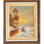 CZEPITSCHKA, Willy, "Spaziergänger in Winterlandschaft".