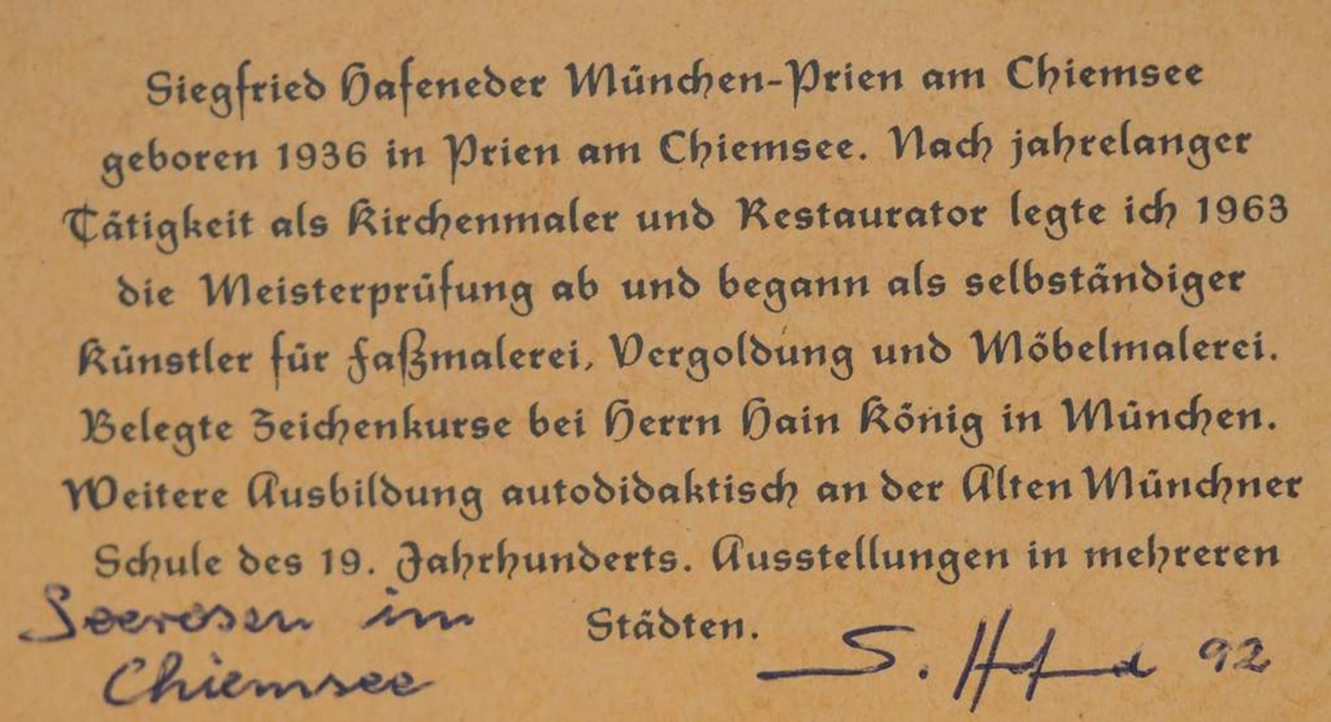 HAFENEDER, Siegfried, "Seerosen am Chiemsee". - Image 5 of 6