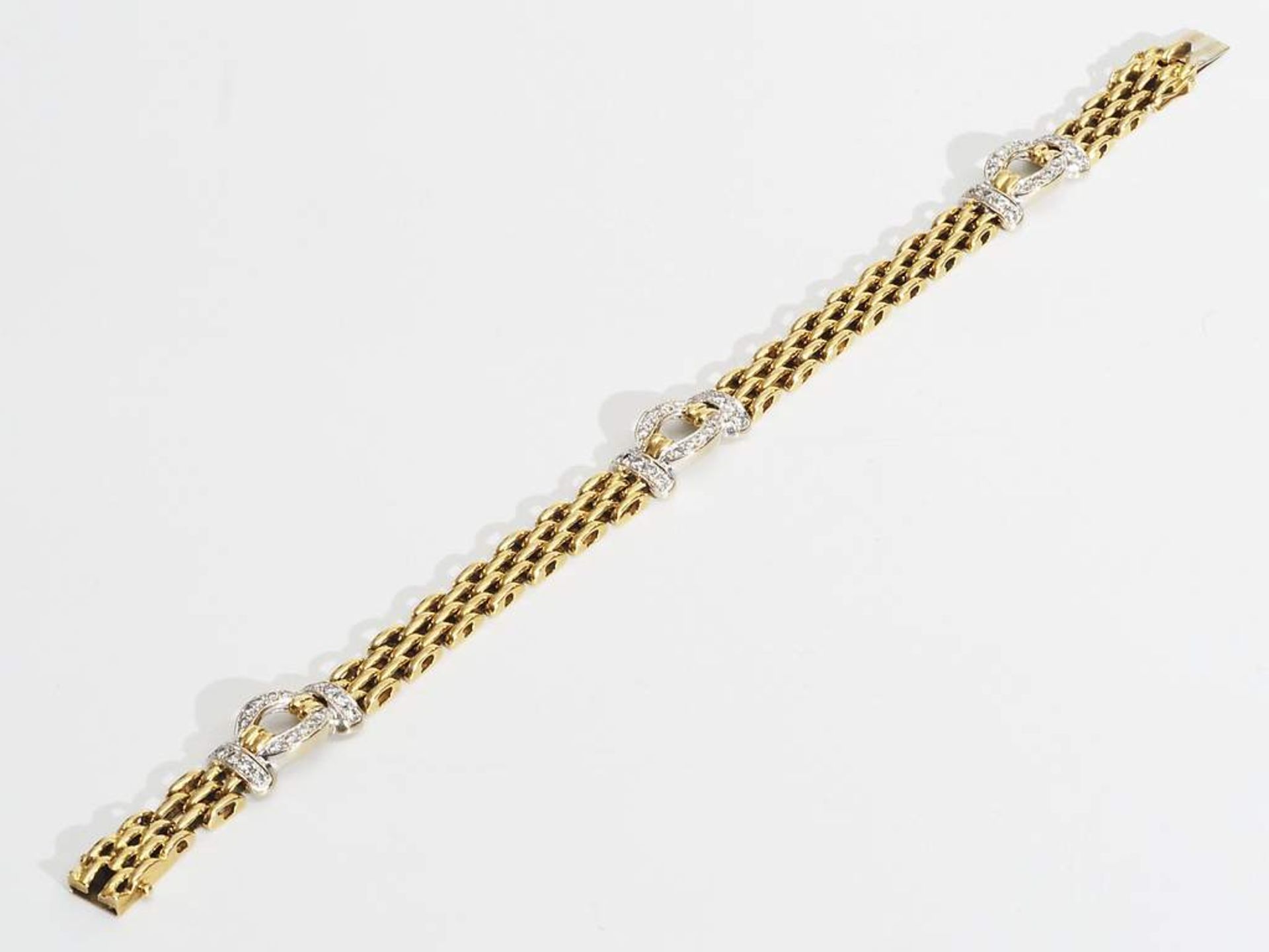 WEMPE Armband, 750er Gelb- und Weißgold mit Brillanten von insgesamt 1,10 ct./if-tw. - Image 4 of 9