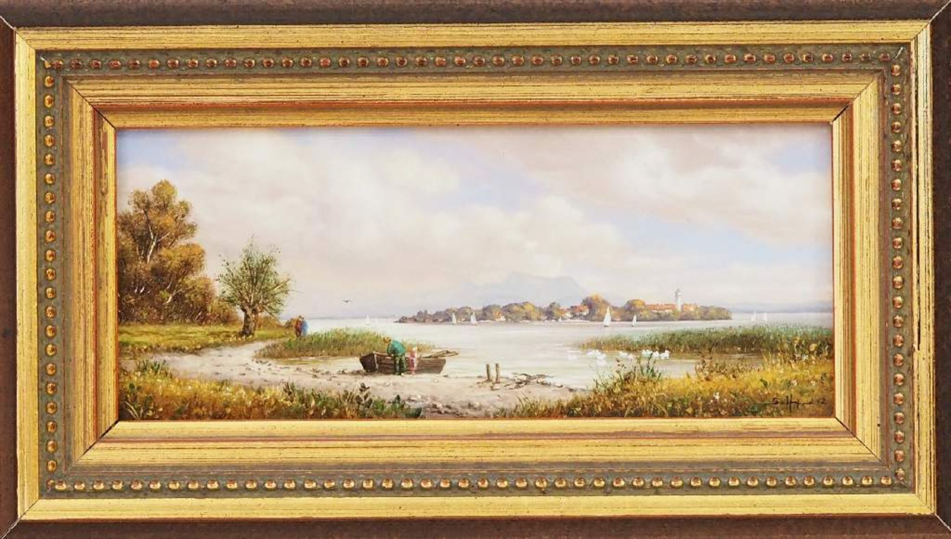 HAFENEDER, Siegfried. "Chiemsee-Idylle mit Blick auf die Fraueninsel".