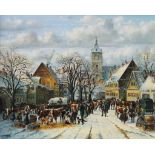 KREITMEIER, 20. Jahrhundert. "Viehmarkt im Winter".