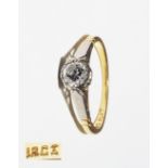 Ring mit Altschliff-Diamant, von ca. 0,28 ct, H/p1.