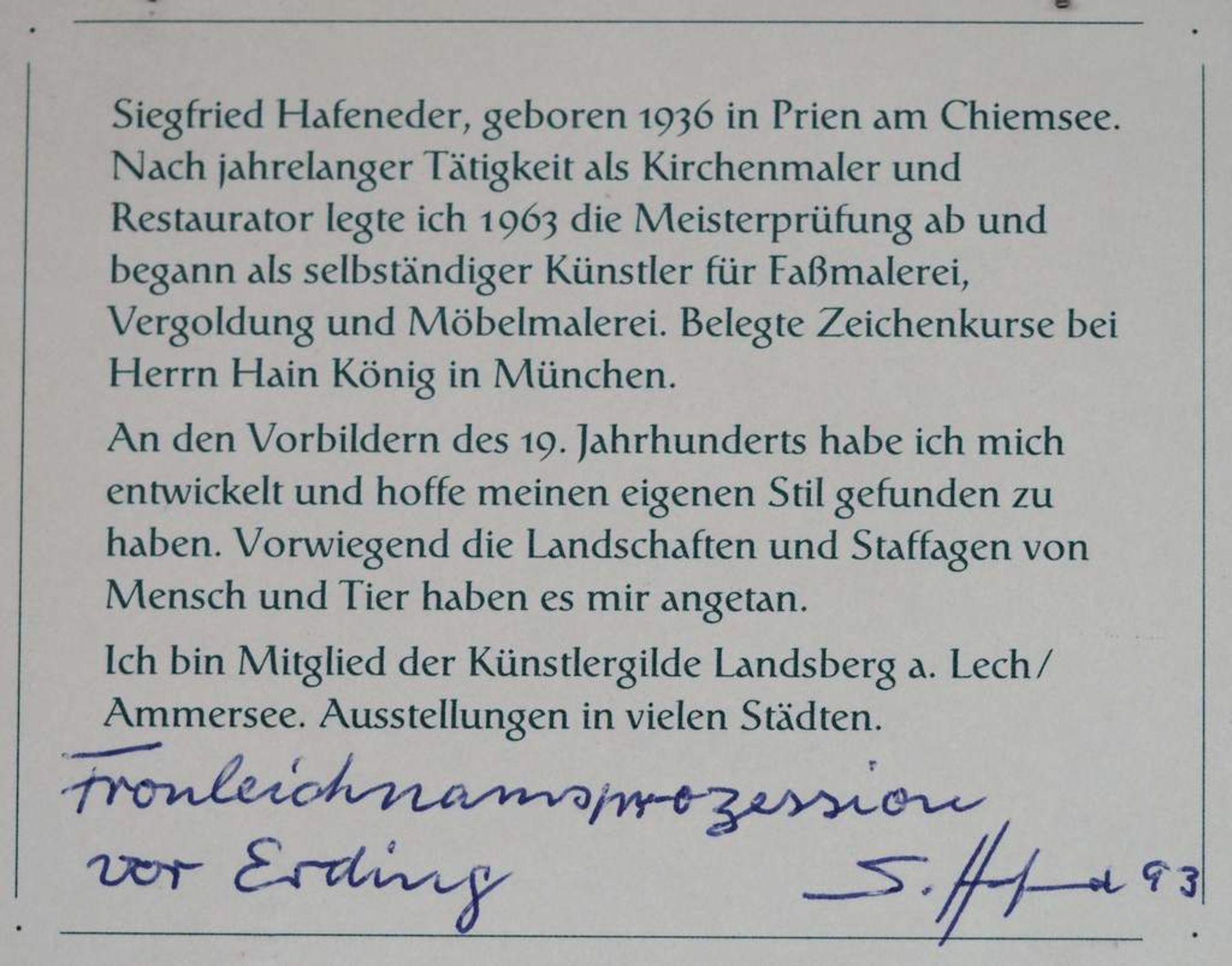 HAFENEDER, Siegfried. "Fronleichnamsprozession vor Erding" - Bild 5 aus 6