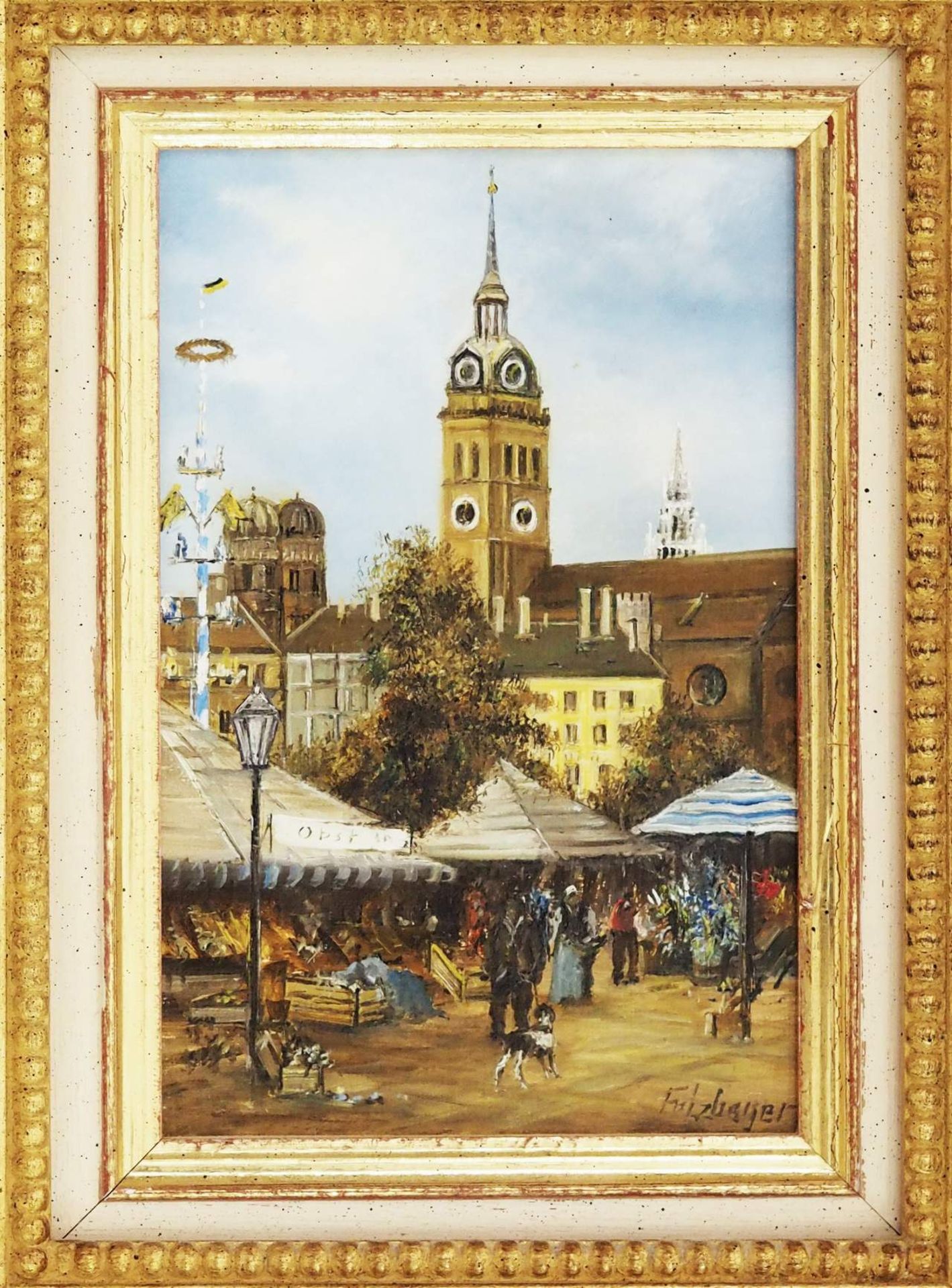 FALZBERGER, Ignaz-Peter. "Viktualienmarkt München". - Image 2 of 6