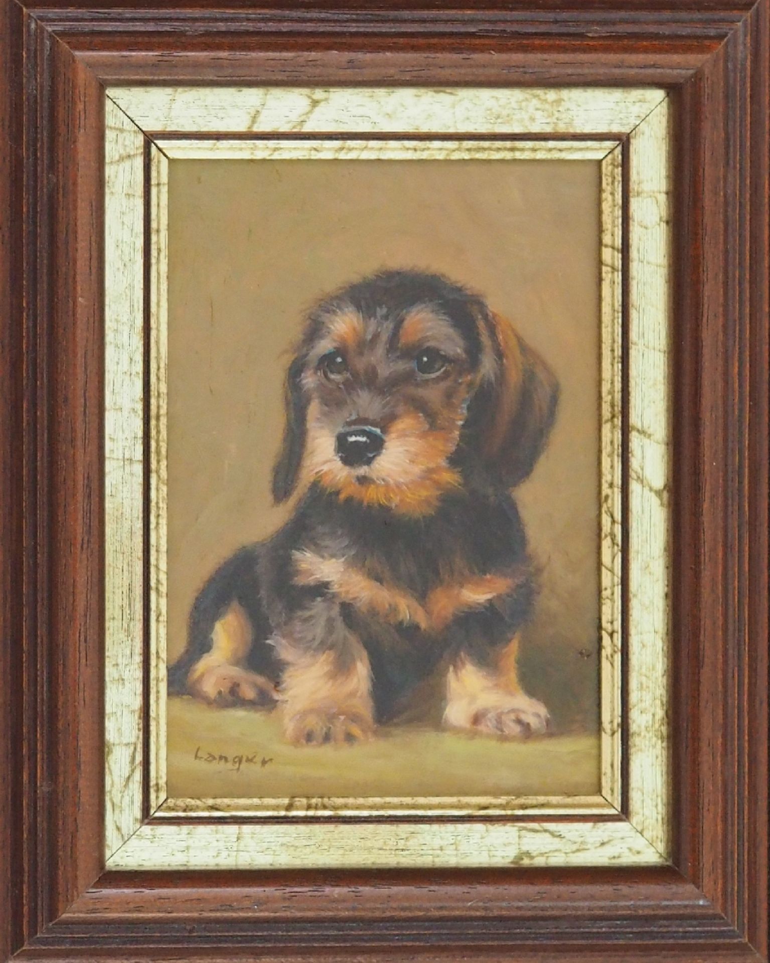 LANGER, Erich. 1935 München - ?. Hundeportrait "Dackel".