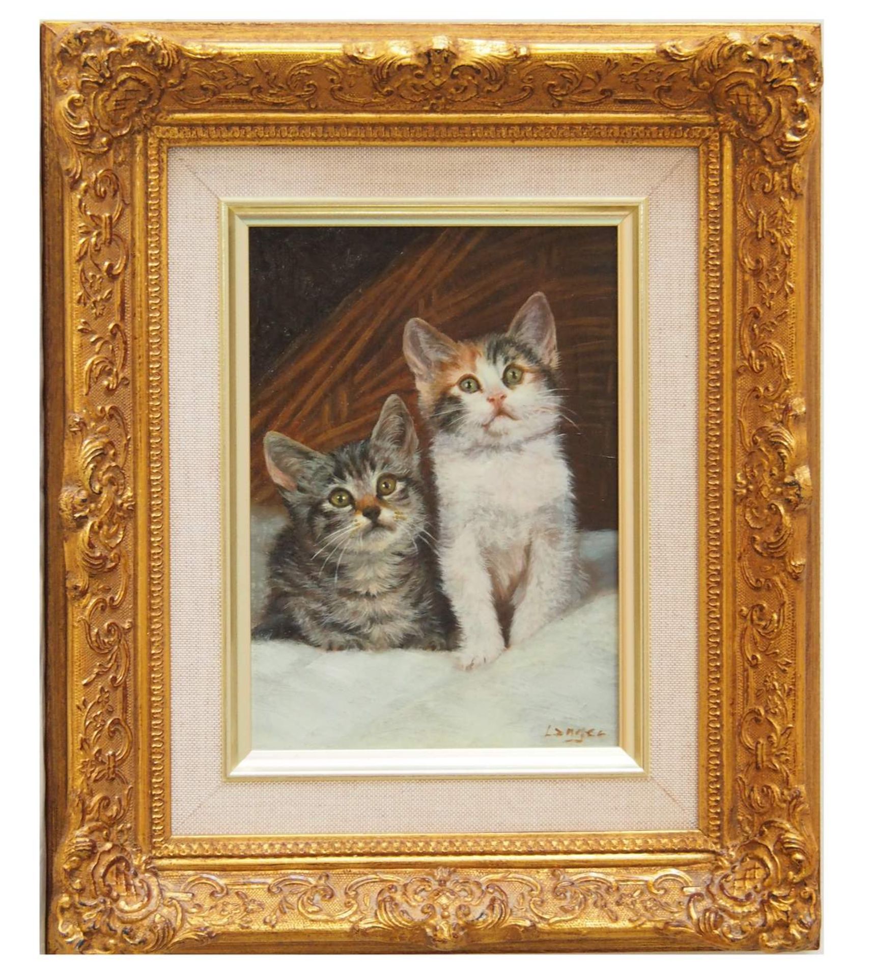 LANGER, Erich. "Zwei (Freunde) Katzen", - Image 3 of 6