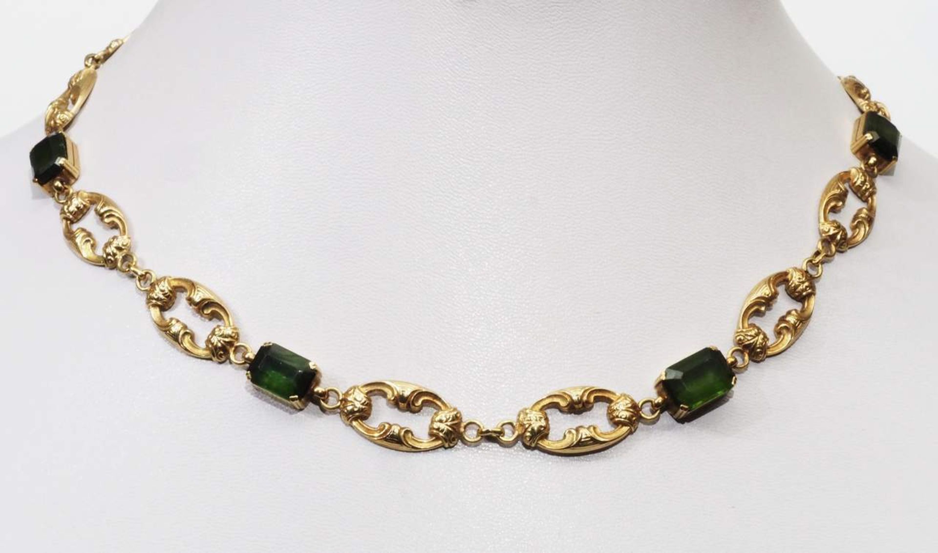Vintage-Collier mit grünen Turmalinen - Bild 2 aus 6