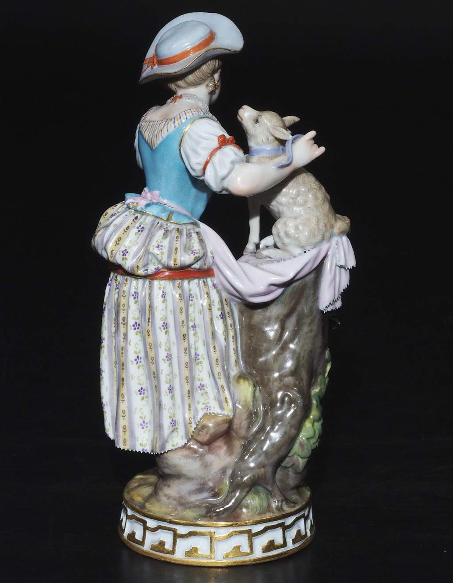 Figurengruppe "Mädchen mit Lamm", MEISSEN, Ende 19. Jahrhundert.    - Bild 4 aus 7