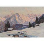 KETTEMANN, Erwin. "Winterabend bei Oberstdorf"