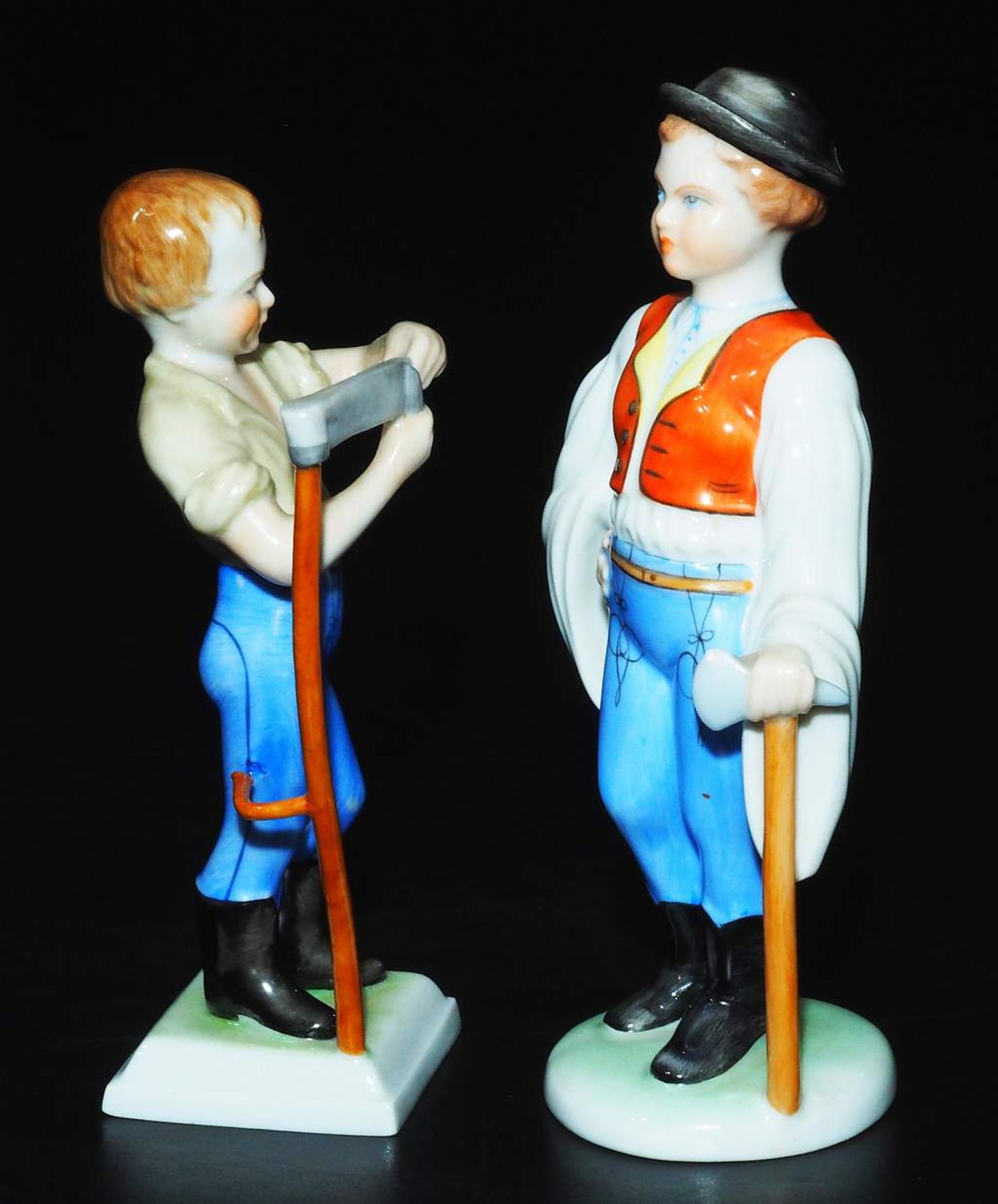 Zwei Figuren, HEREND/Ungarn, 20. Jahrhundert. - Image 4 of 7