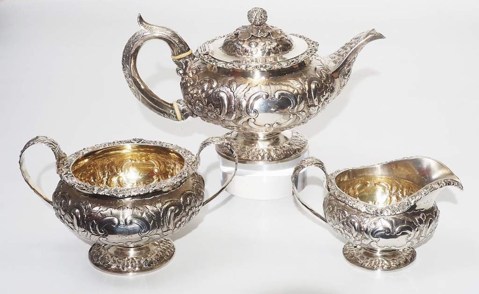 Englisches Biedermeier Teeservice, LONDON  1824.  925er Sterlingsilber.  - Bild 3 aus 6