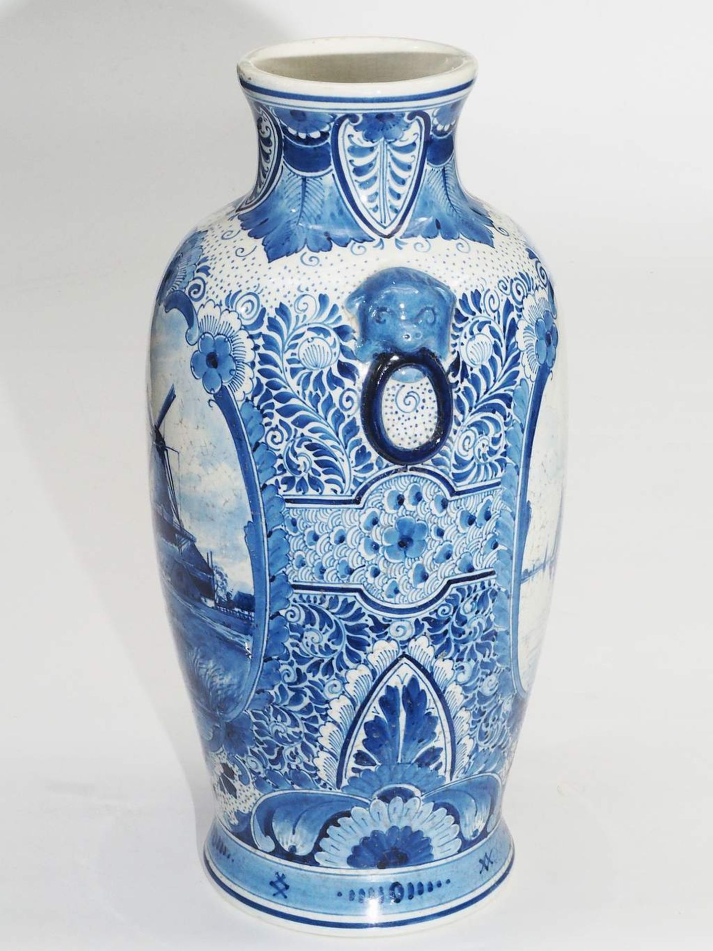 Delfter Fayence Vase, 20. Jahrhundert. - Bild 3 aus 7